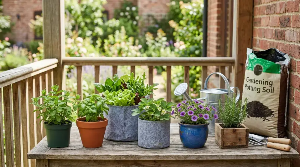 Container Gardening Setup