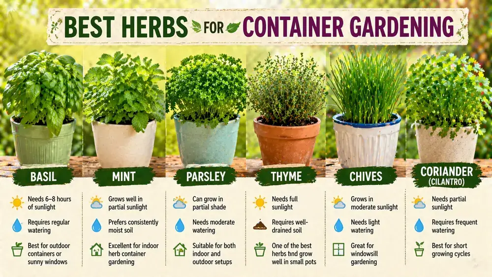 List of Best Herbs for Container Gardening