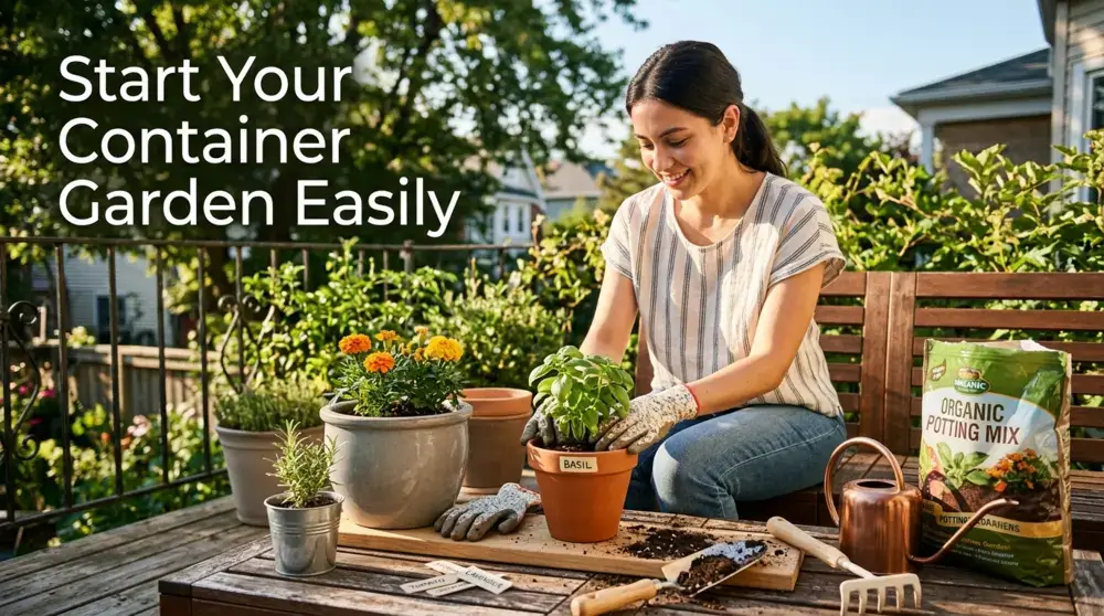Low Maintenance Container Gardening Setup