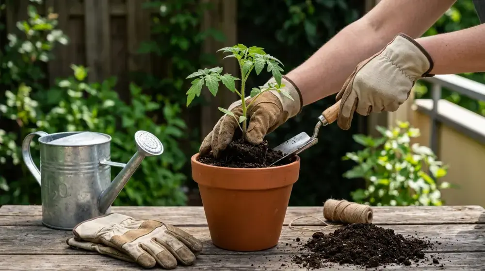 Planting Process in a Container