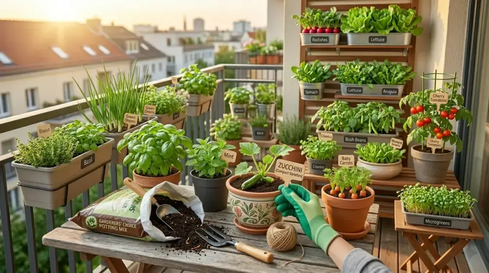 Small Space Balcony Container Garden