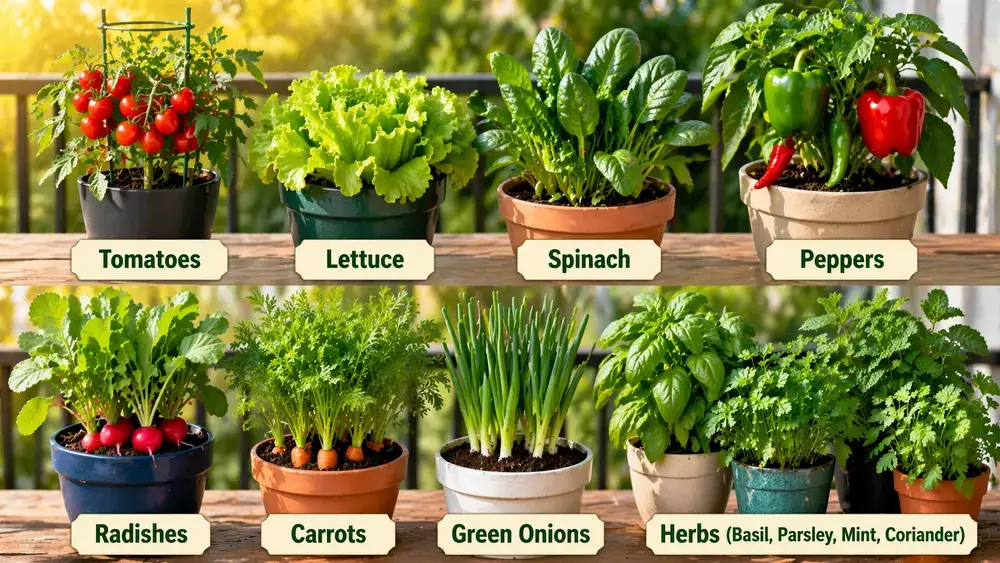 easy container vegetables for beginners