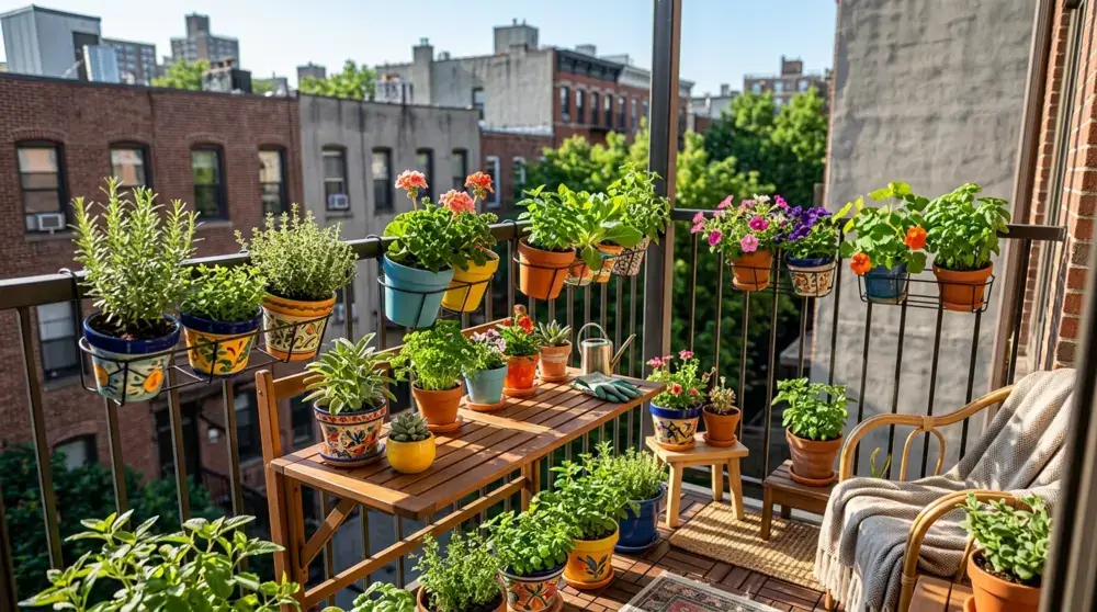 Balcony Container Gardening Idea